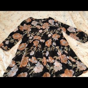 Sheer floral babydoll shirt